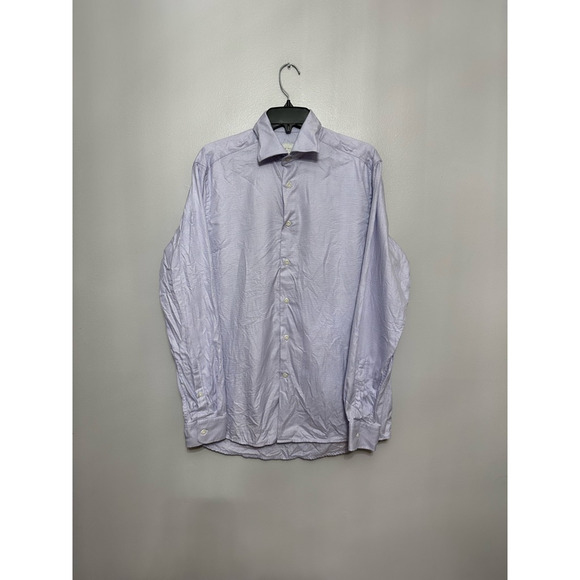Jack Victor Mens Button-Up Shirt Purple Striped Long Sleeve Point Collar M New - Picture 1 of 9